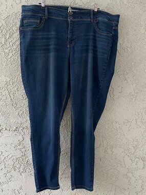 Angels Forever Young Curvy Skinny High Rise Dark Wash Jeans Plus Size 20W